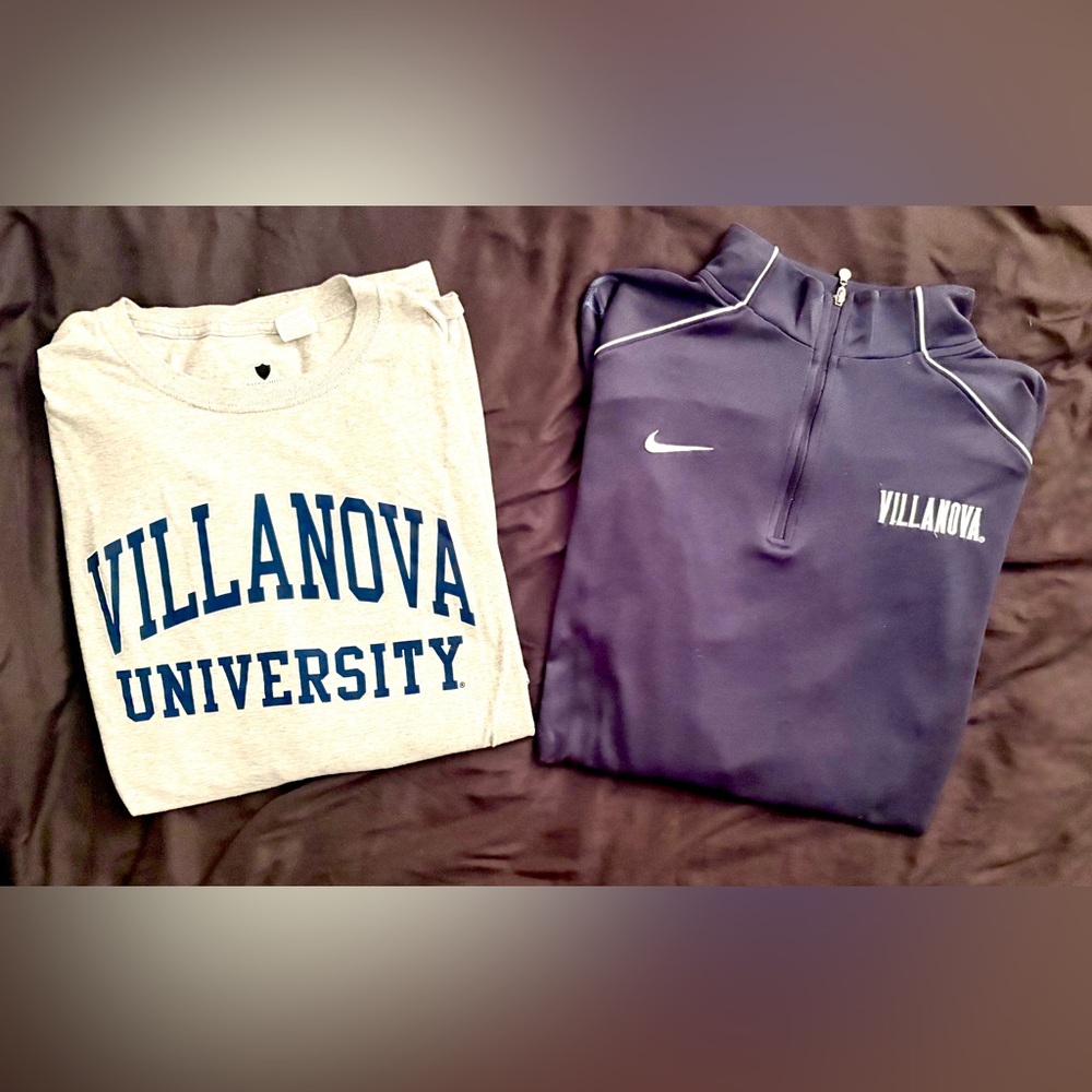 Villanova University Nike Navy Quarter-Zip Top and Barnesmith Long-sleeved shirt